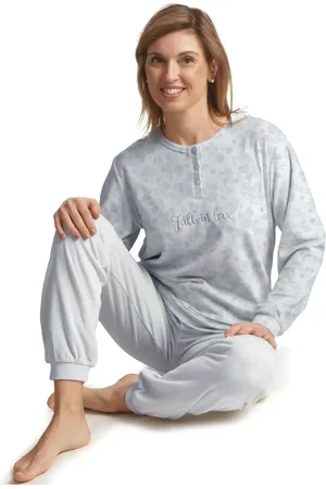 Cocodream Cocodream dames pyjama velours - Fall in love - Warme winter pyjama
