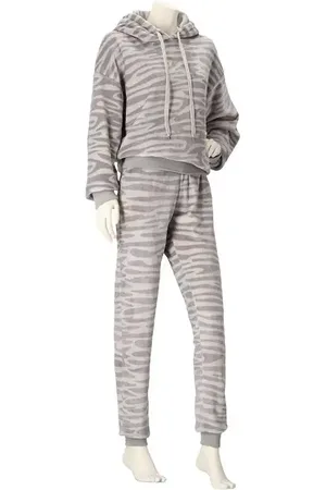 Apollo Dames huispak Fleece - Lounge set dames - Zebra - Warm winter pyjamapak - Loungewear dames