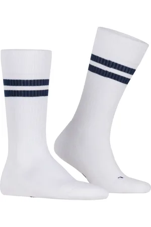 Falke Dynamic Unisex sportsokken - Katoenen sportsokken met strepen voor dames en heren - witte sportsokken