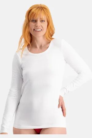 Bamboo Basics 2-pak Extra lange shirts Lange mouw - Lara - Lange dames ondershirts met ronde hals