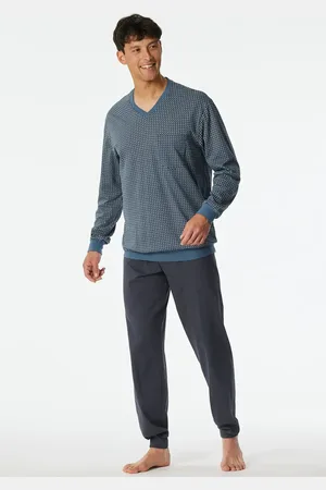 Schiesser Pyjama heren lange mouw 100% katoen - Comfort - 181162 - Met boordjes
