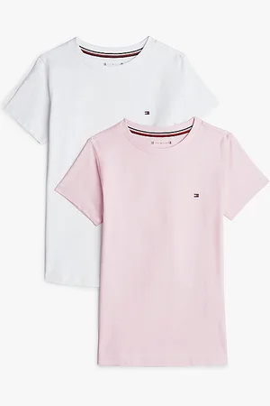 Tommy Hilfiger 2-pak meisjes ondershirt met ronde hals - korte mouwen