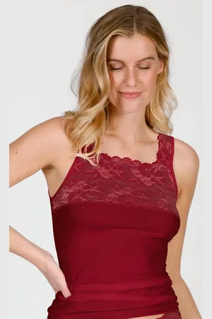 Nina Von C. Dames hemd kant biologisch katoen - Onderhemd vrouwen - Singlet
