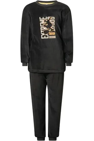 Outfitter Velours jongens pyjama - Skate - Warme pyjama maat 128