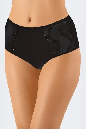 Nina Von C. Dames maxi-taille slip kant - Hoge kanten dames slip - Elastisch katoenen onderbroek