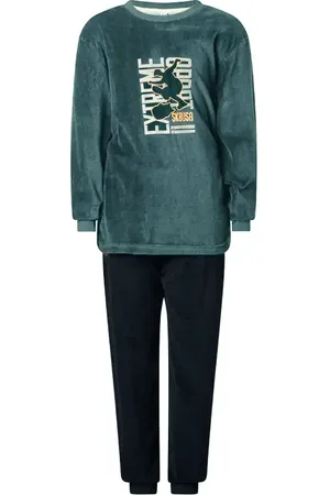Outfitter Velours jongens pyjama - Skate - Warme pyjama maat 128