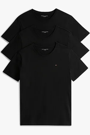 Tommy Hilfiger Heren Katoenen T-Shirt - Basic ondershirts korte mouw - Ronde hals