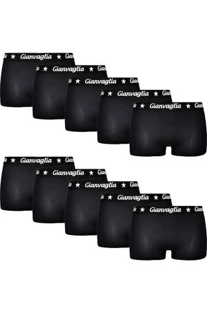 Gianvaglia 10-pak dames boxershorts katoen - dames shorts - Black - Zwarte multipack dames onderbroeken - Vrouwen ondergoed voordeelverpakking