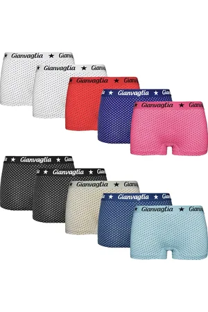 Gianvaglia 10-pak dames short - Dots-2 - Multipack dames boxershorts - Goedkoop ondergoed - onderbroeken