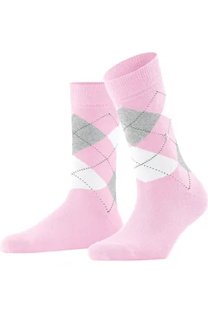 Burlington Queen Hoge Dames Sokken - Biologisch katoenen Dames kousen met ruit print
