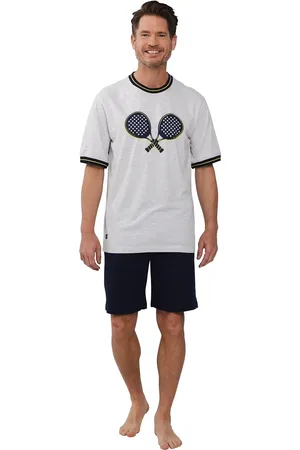 Pastunette Heren shortama Tricot - Padel - Katoenen Zomer pyjama korte mouw