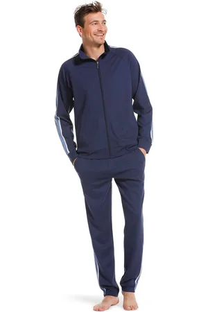 Pastunette Heren Huispak Viscose - Blue Stripe - Viscose huispak mannen