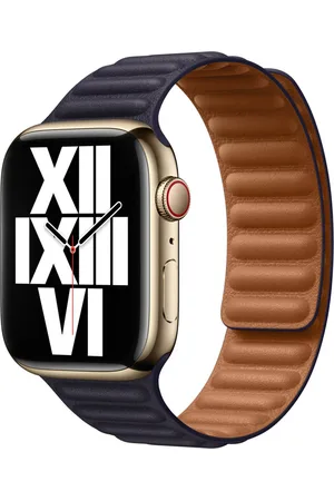 Apple Leather Link voor de Watch Series 1 t/m 10 / SE / Ultra (2) (44/45/46/49 mm) - Maat S/M - Ink