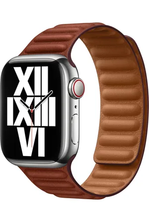 Apple Leather Link voor de Watch Series 1-9 / SE - 38/40/41 mm / Series 10 - 42 mm - Maat M/L - Umber