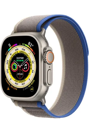 Apple Trail Loop Band voor de Watch Series 1-9 / SE / Ultra (2) - 44/45/49 mm - Maat S/M - Blauw / Grijs