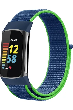 Imoshion Nylon bandje voor de Fitbit Charge 5 - Maat L - / Groen