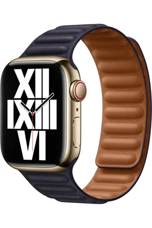 Apple Leather Link voor de Watch Series 1 t/m 9 / SE (38/40/41 mm) | Series 10 (42 mm) - Maat S/M - Ink
