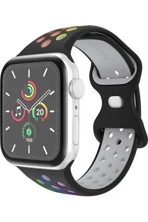Imoshion Sport⁺ bandje voor de Apple Watch Series 1 t/m 9 / SE (38/40/41 mm) | Series 10 (42 mm) - Maat M/L - Black Rainbow