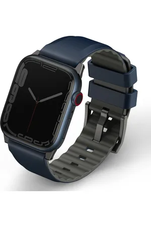 Uniq Linus AiroSoft™ Siliconen bandje voor de Apple Watch Series 1 t/m 10 / SE / Ultra (2) (44/45/46/49 mm) - Nautical Blue
