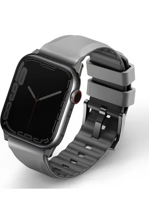 Uniq Linus AiroSoft™ Siliconen bandje voor de Apple Watch Series 1 t/m 9 / SE (38/40/41 mm) | Series 10 (42 mm) - Chalk Grey