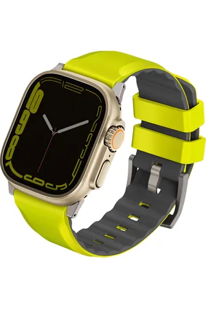Uniq Linus AiroSoft™ Siliconen bandje voor de Apple Watch Series 1 t/m 10 / SE / Ultra (2) (44/45/46/49 mm) - Lime Green