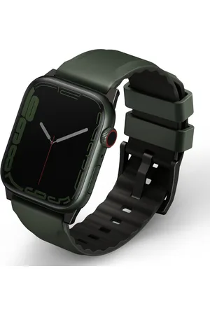 Uniq Linus AiroSoft™ Siliconen bandje voor de Apple Watch Series 1 t/m 10 / SE / Ultra (2) (44/45/46/49 mm) - Moss Green