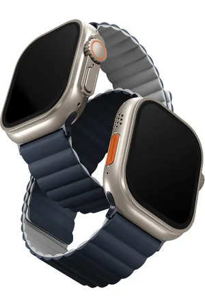 Uniq Revix dubbelzijdig bandje voor de Apple Watch Series 1 t/m 10 / SE / Ultra (2) (44/45/46/49 mm) - Storm Blue / Chalk Grey