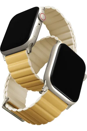 Uniq Revix Premium Edition dubbelzijdig bandje voor de Apple Watch Series 1 t/m 9 / SE (38/40/41 mm) | Series 10 (42 mm) - Ivory/Canary Yellow