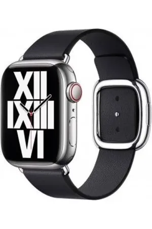 Apple Leather Band Modern Buckle voor de Watch Series 1 t/m 9 / SE (38/40/41 mm) | Series 10 (42 mm) - Maat L -Ink
