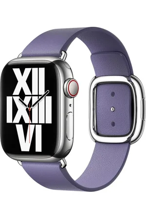 Apple Leather Band Modern Buckle voor de Watch Series 1 t/m 9 / SE (38/40/41 mm) | Series 10 (42 mm) - Maat L - Wisteria
