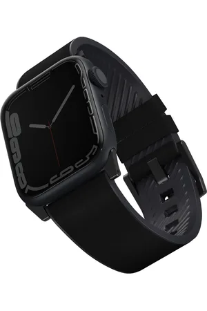 Uniq Straden Waterproof leren bandje voor de Apple Watch Series 1 t/m 10 / SE / Ultra (2) (44/45/46/49 mm) - Midnight Black