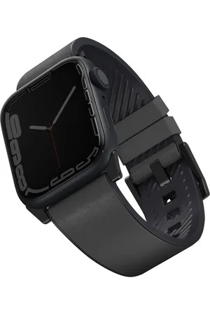Uniq Straden Waterproof leren bandje voor de Apple Watch Series 1 t/m 10 / SE / Ultra (2) (44/45/46/49 mm) - Rhino Grey