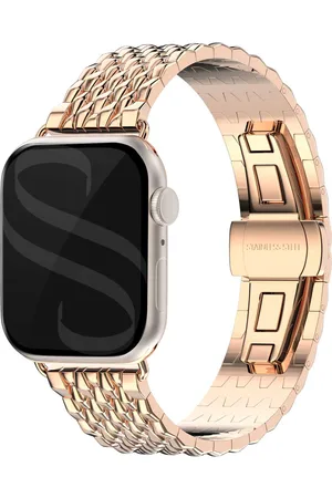 Selencia Stalen draak band voor de Apple Watch Series 1 t/m 9 / SE (38/40/41 mm) | Series 10 (42 mm) - Rose Goud