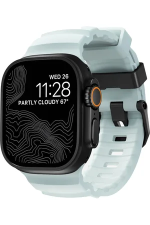 Nomad Rocky Point Band voor de Apple Watch | 44/45/46/49 mm - Icy Blue Glow/Black