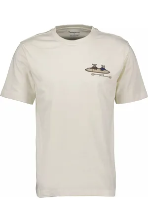 Knowledge Cotton Apparal T-shirt met regular schouders
