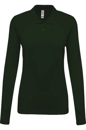Kariban Polo dames met lange mouwen Piqué