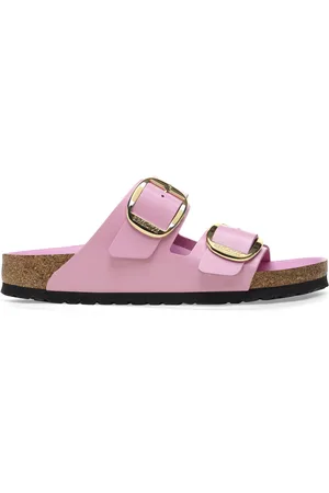 Birkenstock Dames muiltjes Arizona Big Buckle Natural Leather Patent