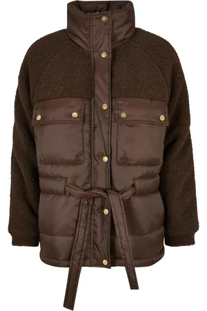 Urban classics Gemengde sherpa jas voor vrouwen
