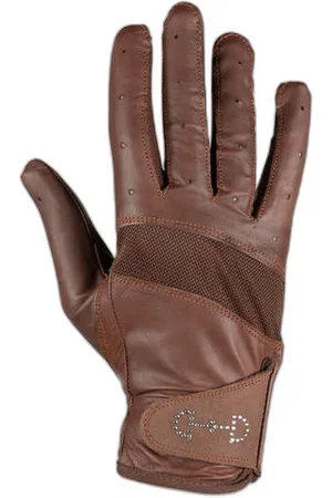 Horze Dameshandschoenen in leer en mesh