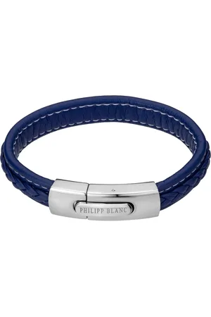 Philipp Blanc Echt leer en roestvrij stalen armband Henry