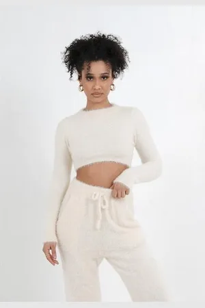 Sixth June Vrouwen crop top met lange mouwen Eyelash