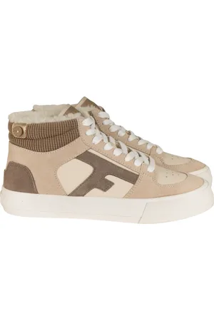 Faguo Leren en suède sneakers voor dames Walnut Mid