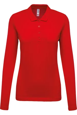Kariban Polo dames met lange mouwen Piqué