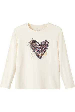 NAME IT Meisjes-T-shirt lange mouwen Heart