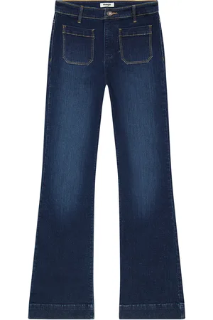 Wrangler Donker gewassen flared jeans voor dames
