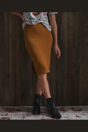 Superdry Dames kokerrok in ottoman stof