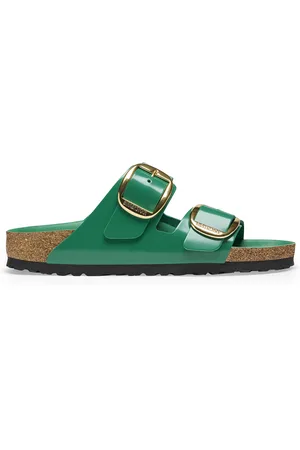 Birkenstock Dames muiltjes Arizona Big Buckle Natural Leather Patent
