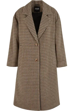 Urban classics Oversized katoenen geruite damesjas