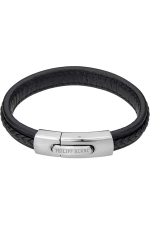 Philipp Blanc Echt leer en roestvrij stalen armband Henry