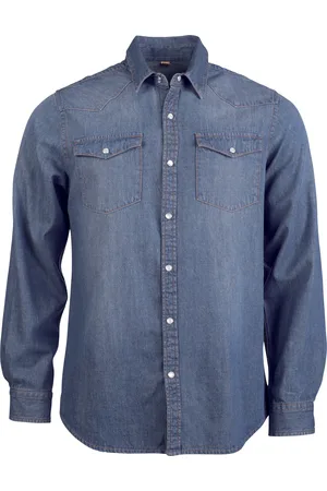 Kariban Overhemd met lange mouwen Denim